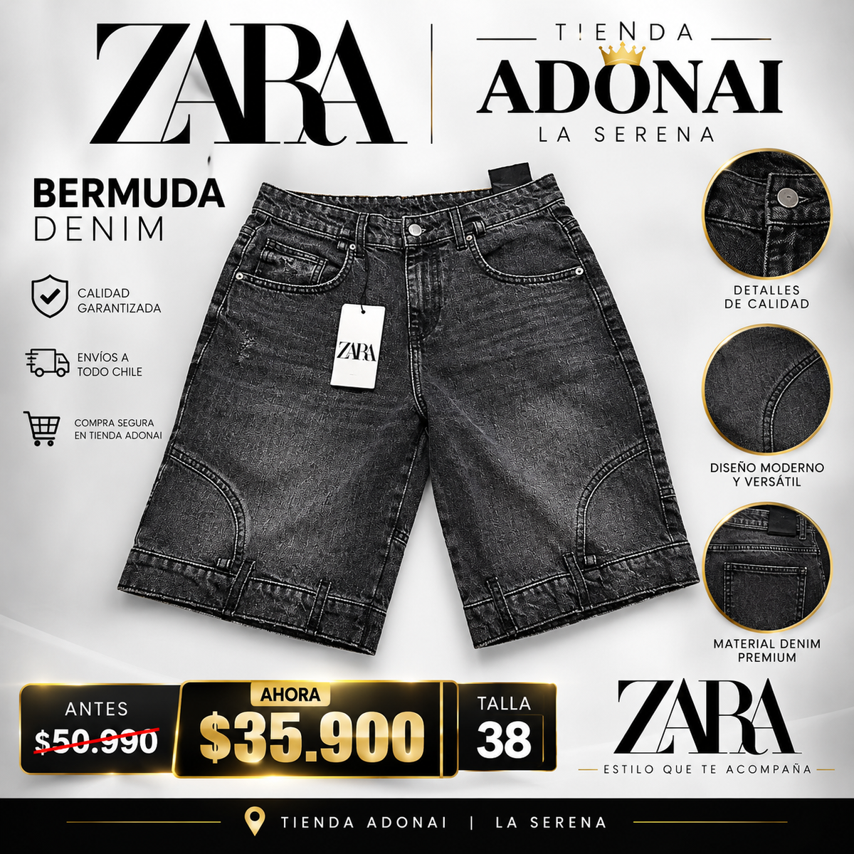 JEANS BERMUDA ZARA